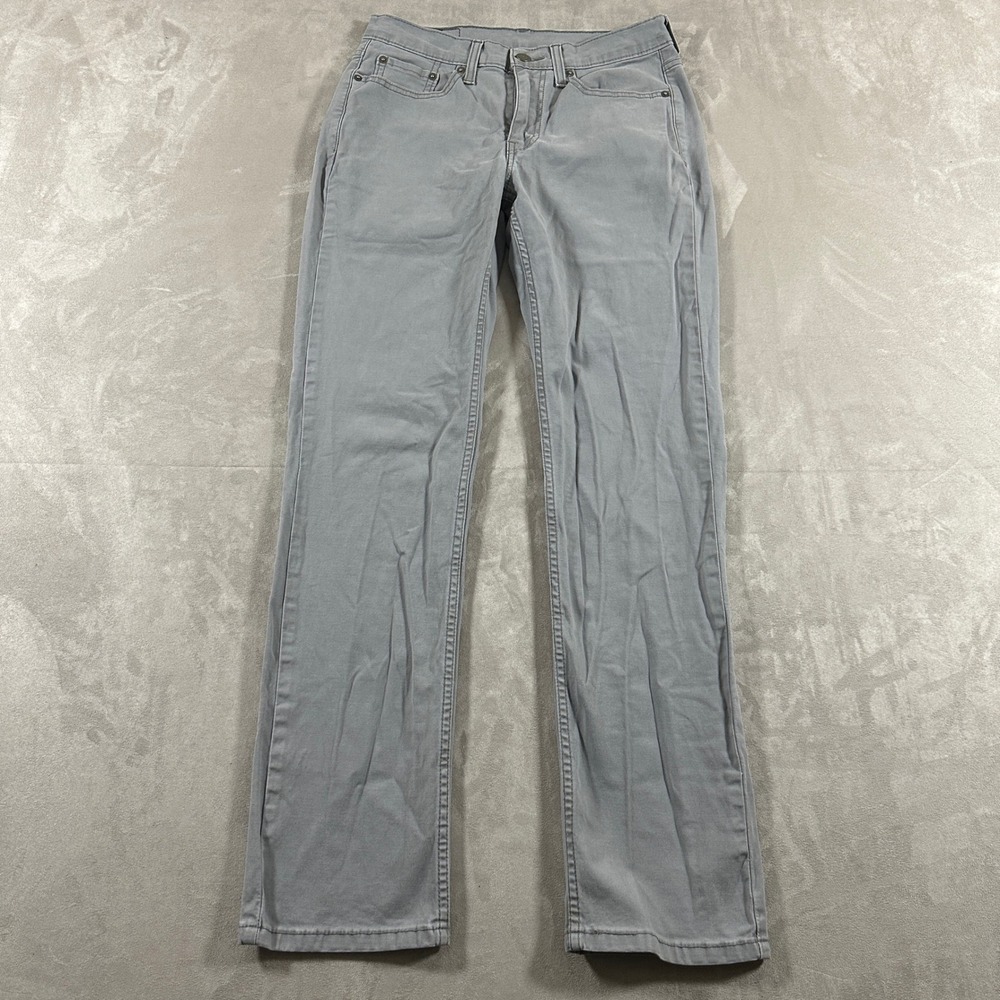 Levi's 514 Straight Leg Pants Mens 29x32 Grey Cotton Blend Trousers